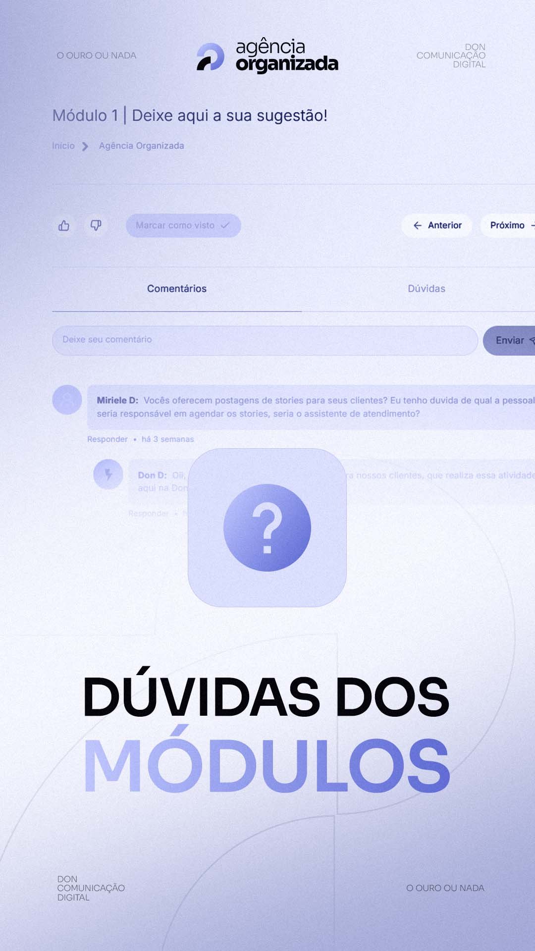 [Capa] AO - Dúvidas dos Módulos